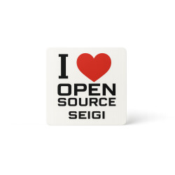 Naklejka "I Love Open Source" 8×8 cm - matowa
