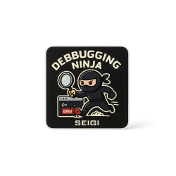 Naklejka Debugging Ninja — winylowa 60 x 60 mm