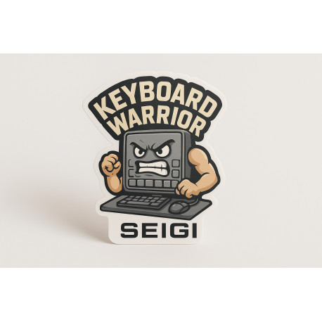 Naklejka Keyboard Warrior – winylowa 7x5 cm