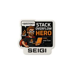 Naklejka Stack Overflow Hero — matowa 70 x 70 mm