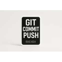 Naklejka "Git Commit Push" — vinylowa naklejka programistyczna 70×30 mm