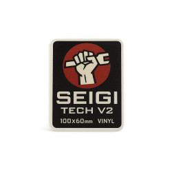 Naklejka SEIGI Tech V2 — winylowa 100×60 mm (wodoodporna)