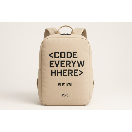 Torba Code Everywhere beżowa na laptop 15 cali