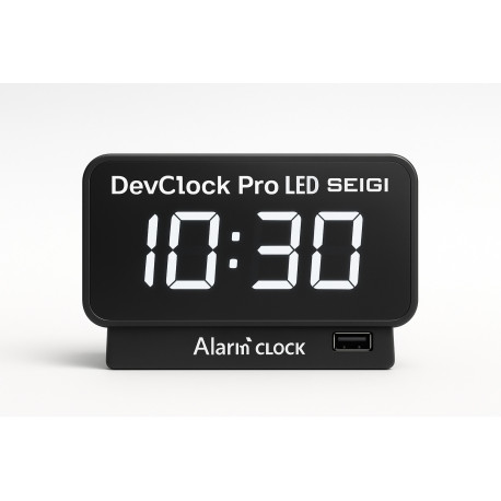 Zegar biurkowy DevClock Pro LED z budzikiem i USB