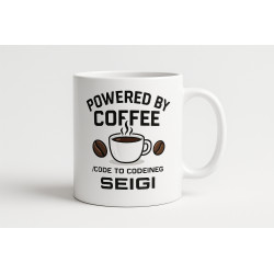 Kubek Powered by Coffee biały